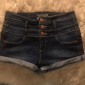 High waisted denim shorts
